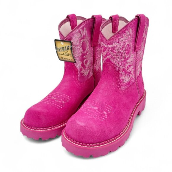 Ariat Fatbaby Women's Size 9 B Medium Hottest Pink Metallic Western Boot - Picture 8 of 15